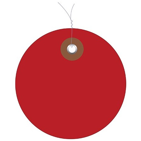 Bsc Preferred 3'' Red Plastic Circle Tags - Pre-Wired, 100PK BUY00021617